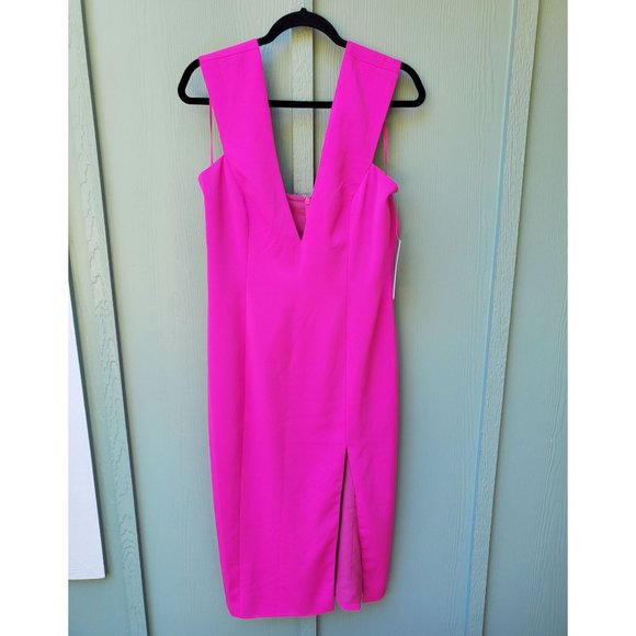NWT* JAY GODFREY: Lloyd Plunge Neck Midi Dress Sz.12 - Picture 2 of 7